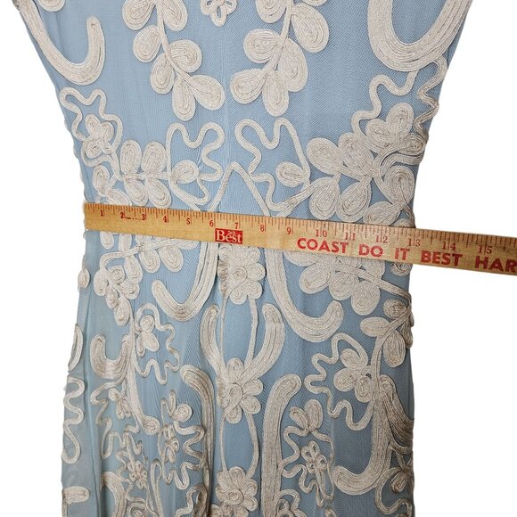 Sundance Cameo Applique Lace‎ Overlay Sleeveless Dress PM Petite M Full Skirt - Picture 7 of 10